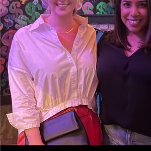 Zara cropped button up shirt